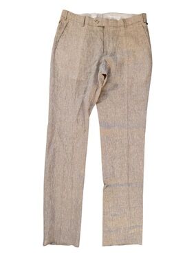 Coconut Grove 100% Linen Flat Front Pants 38 NWT Unhemmed Suit Separate Trousers